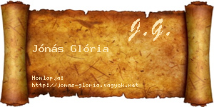 Jónás Glória névjegykártya
